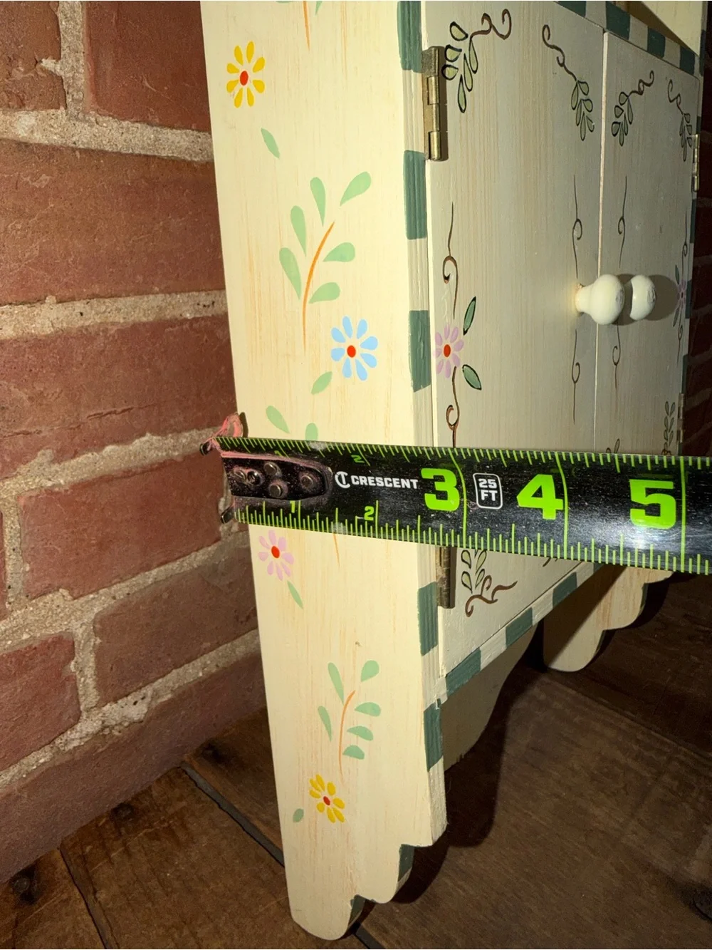 Hand-Painted Rooster Wall Clock Cabinet Decor Farmhouse Cream & Pastel Accent